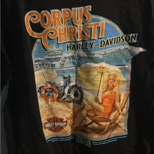 Harley-Davidson Corpus Christi Tee with Orange and Blue Graphic